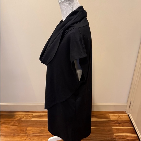 🖤 Bryn Walker Lavinia Black Modal Ponte Cowl Neck Crossover Tunic Top L - Picture 8 of 13